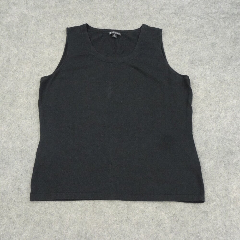 Lafayette 148 Top Womens Large L Black Sleeveless Solid Lightweight